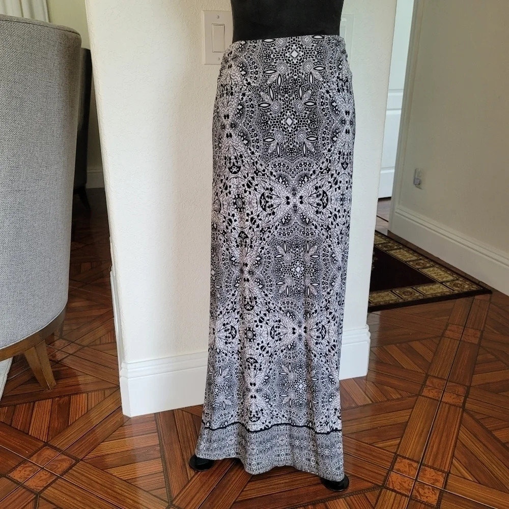 Maxi CYNTHIA ROWLEY Stretch SKIRT Fold Over White